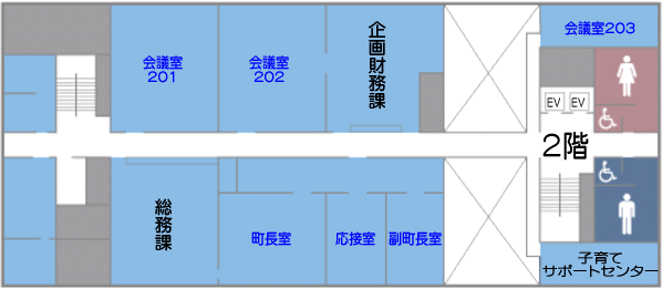 庁舎2階の見取り図